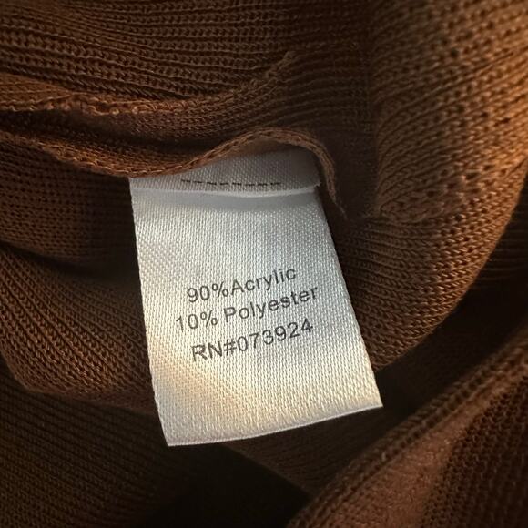 Vtg Ming Wang Knit Tank Top Womens 3X Brown Sleeveless Minimalist Closet Staple - Picture 5 of 6